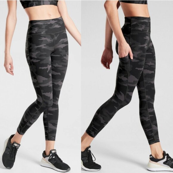 NWT ATHLETA Ultimate Camo 7/8 Tight Legging Camo Black Size 2X - Picture 1 of 11